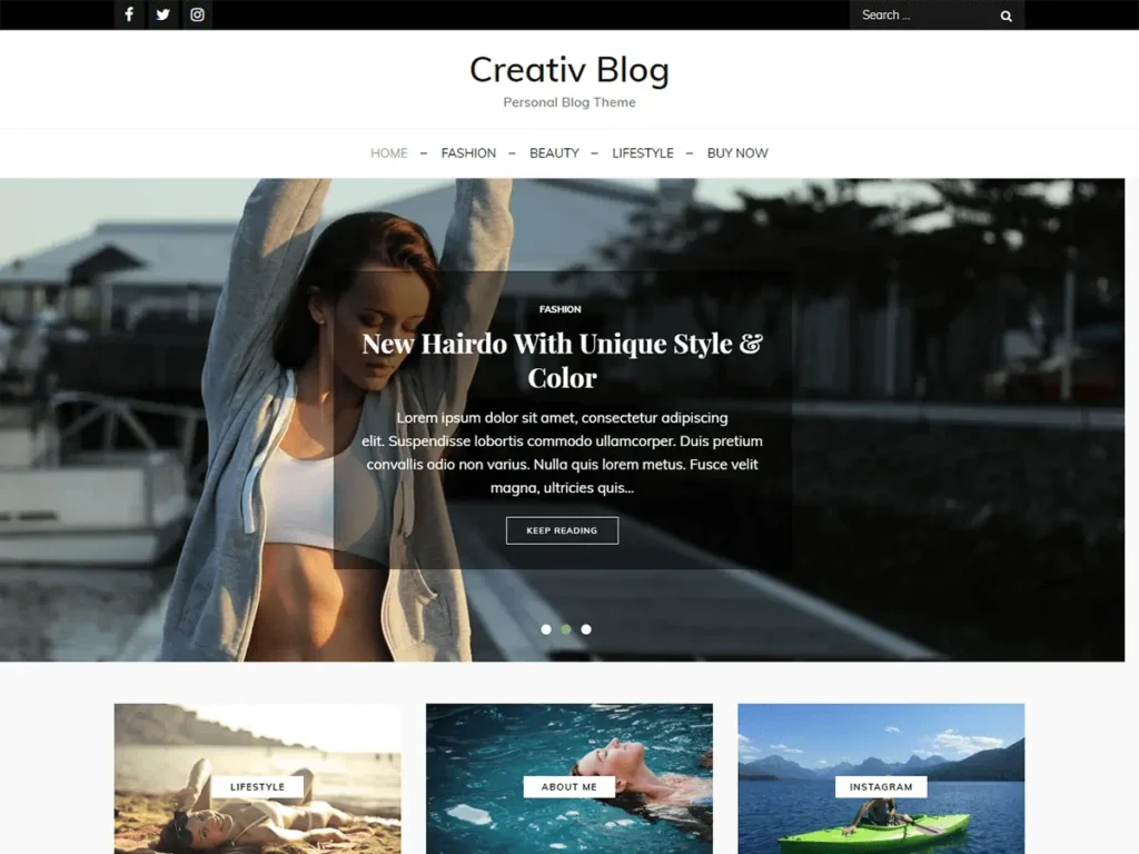 Best 40+ Free WordPress Blog Themes for Bloggers & Content Writers Creativ Blog WordPress theme