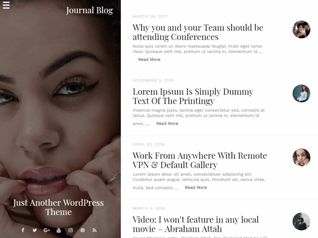 Best 40+ Free WordPress Blog Themes for Bloggers & Content Writers Journal Blog WordPress theme
