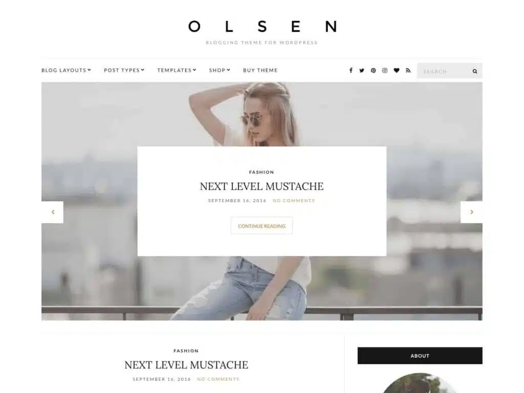 Best 40+ Free WordPress Blog Themes for Bloggers & Content Writers Olsen light WordPress blog theme