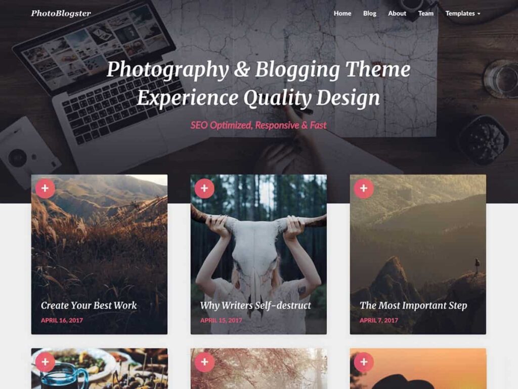Best 40+ Free WordPress Blog Themes for Bloggers & Content Writers PhotoBlogster WordPress blog theme