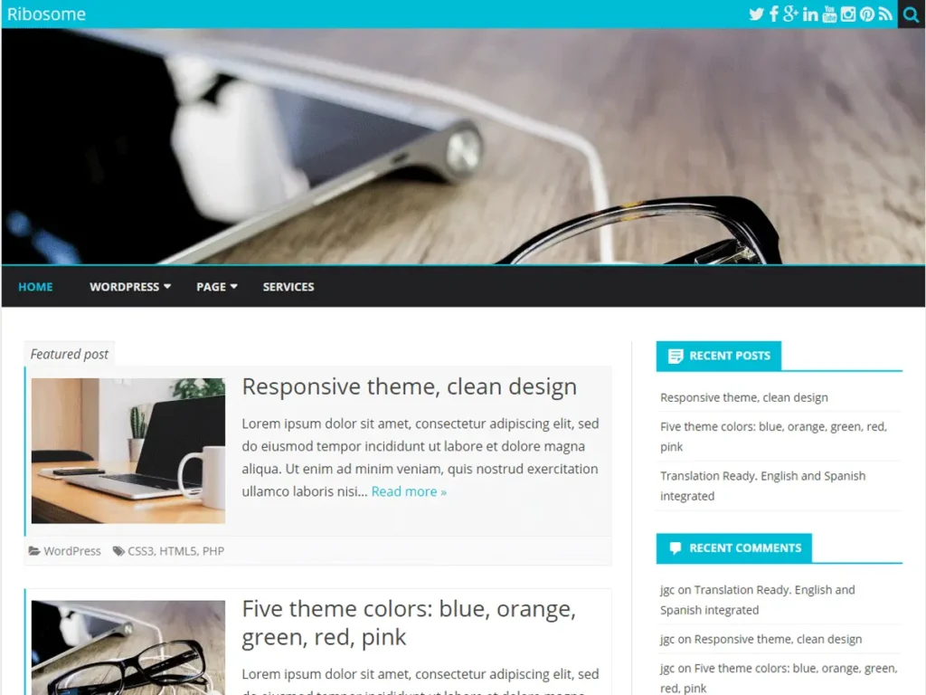Best 40+ Free WordPress Blog Themes for Bloggers & Content Writers Ribosome WordPress theme