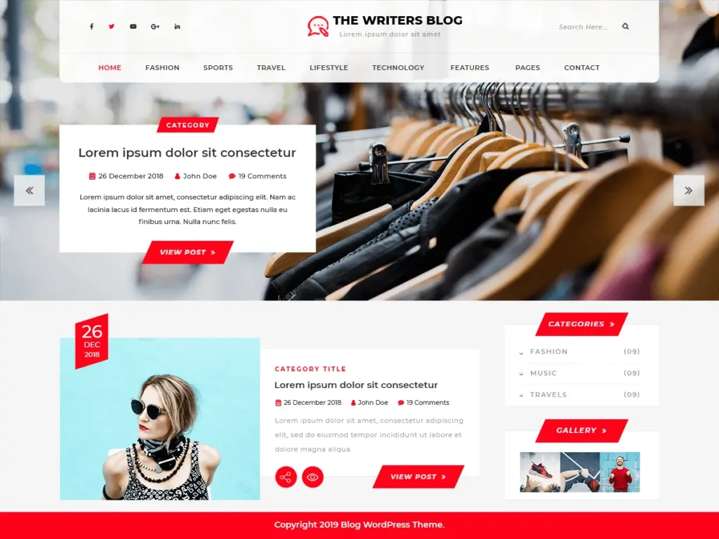 Best 40+ Free WordPress Blog Themes for Bloggers & Content Writers The Writers blog WordPress theme