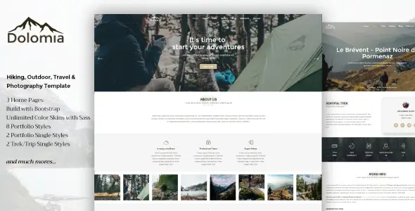 30 Best Camping WordPress Themes - Bring Your Outdoor Business Online Dolomia WordPress Theme
