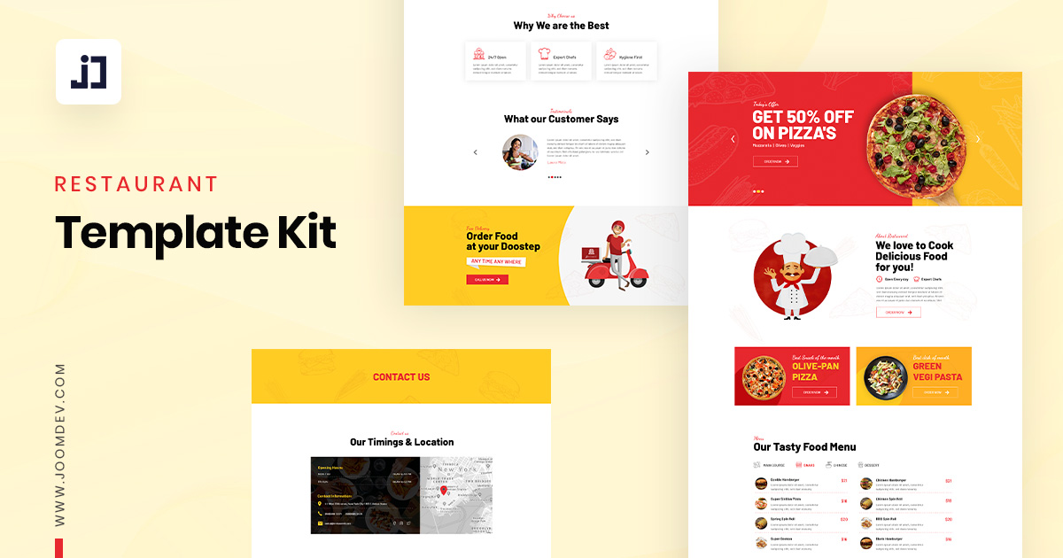 Introducing Free Restaurant Joomla Template Kit for JD Builder Pro