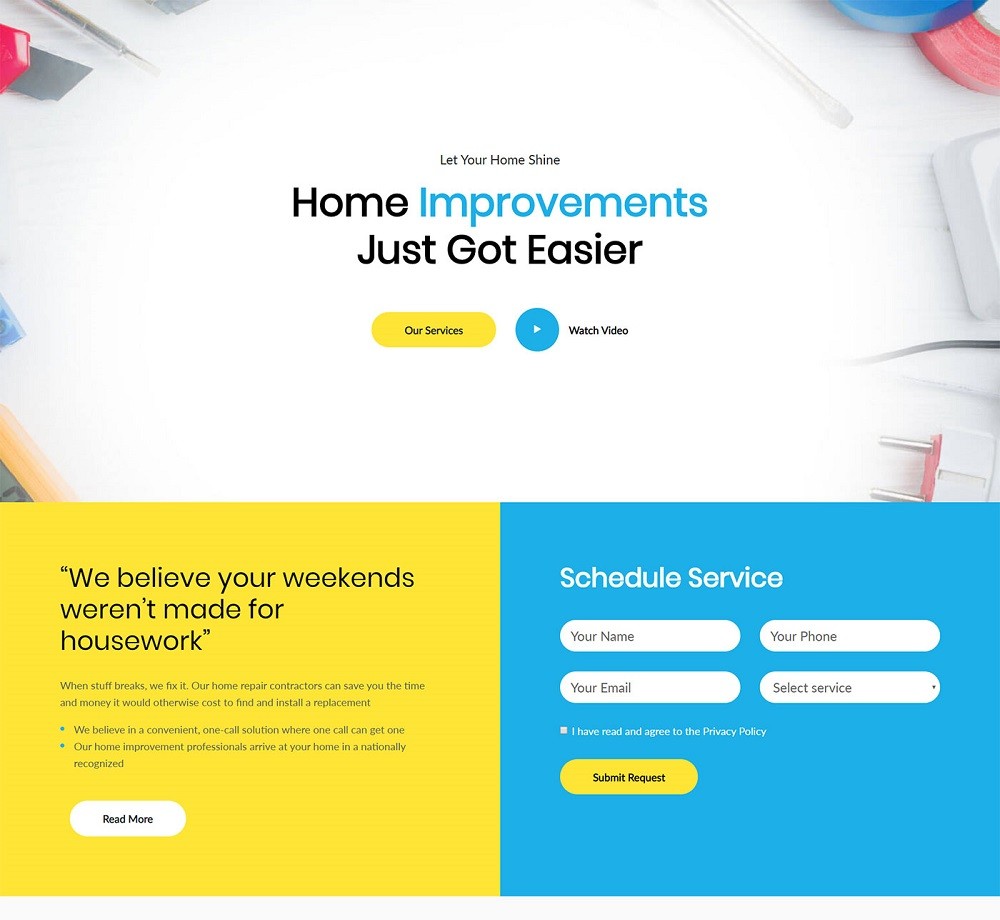 Handyman Home Page Introducing Handyman Template - Free Handyman Website Template Kit for JD Builder Pro