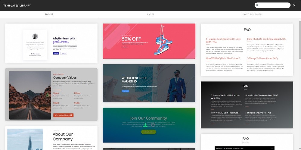 Section/Pages Liberary JD Builder - A Preview of the Upcoming Joomla Page Builder
