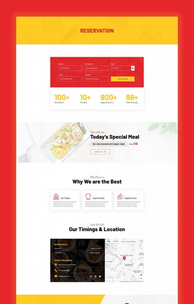 Restuarant Reservations Page Introducing Free Restaurant Joomla Template Kit for JD Builder Pro
