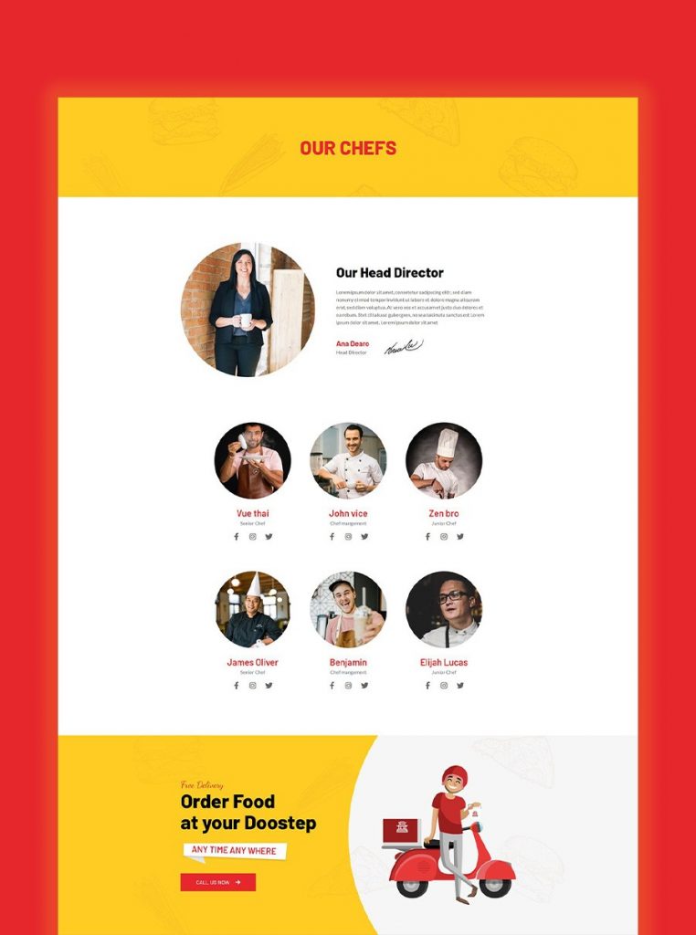 Chef Showcase Page Introducing Free Restaurant Joomla Template Kit for JD Builder Pro