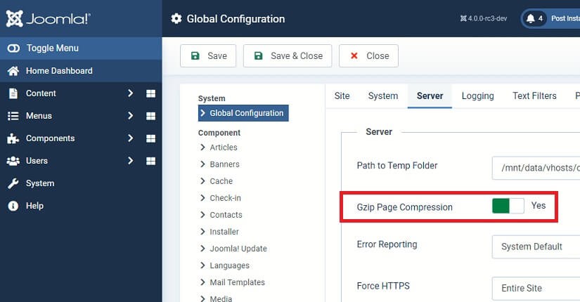 How to Enable GZip Compression in Joomla 4? How to Enable GZip Compression in Joomla 4?