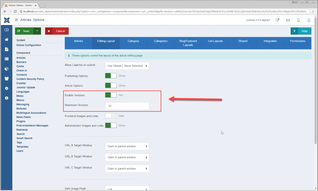 How to Enable Content Versioning in Joomla 4?