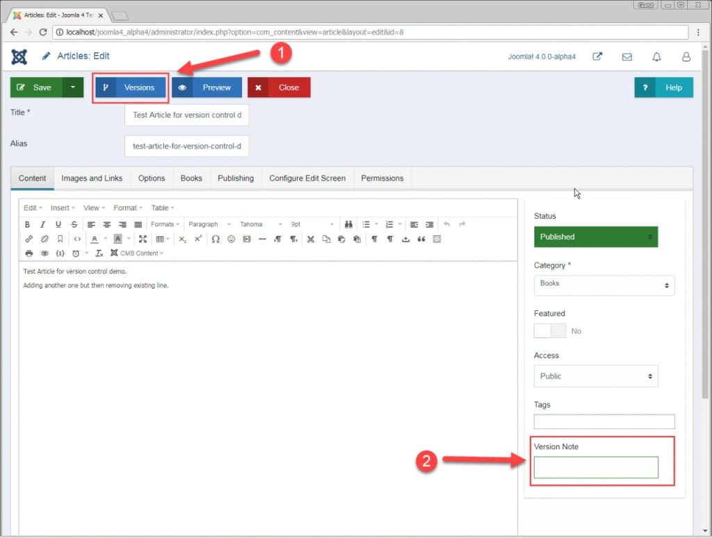 How to Enable Content Versioning in Joomla 4?