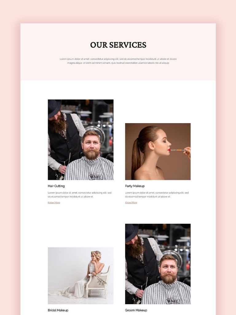 Salon Services Page Introducing the Beauty & Salon Joomla Template kit for JD Builder Pro