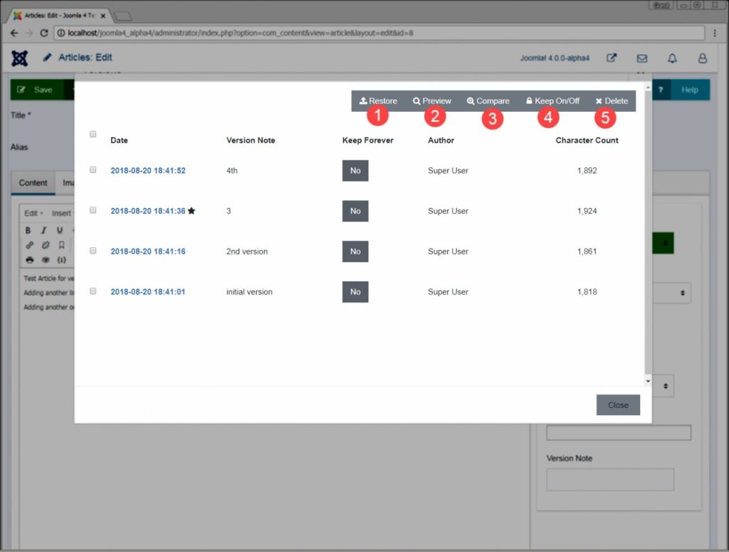 How to Enable Content Versioning in Joomla 4?