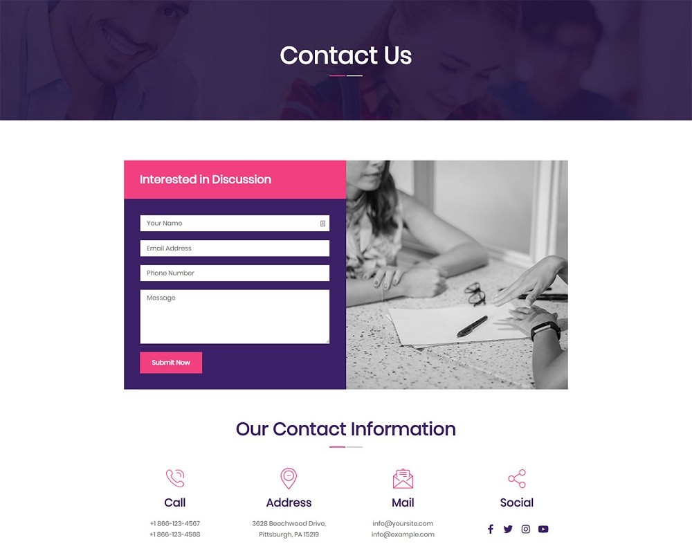 Contact us page Introducing Education 1 - A Free Educational Template Pack for JD Builder Pro