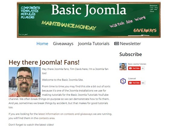 Astroid Sites of the Month - July 2019 Basic Joomla - Joomla Tutorials & Giveaways