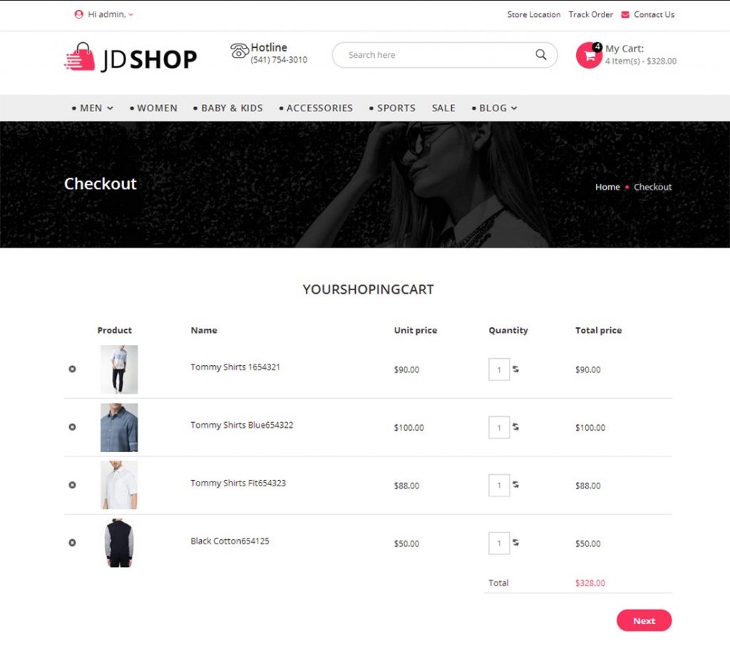 JD Shop Cart Page JD Shop – A Feature Rich Multipurpose eCommerce Joomla Template